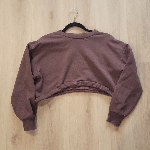 Zara cropped sweater size medium in chocolate - Picture 2 of 4